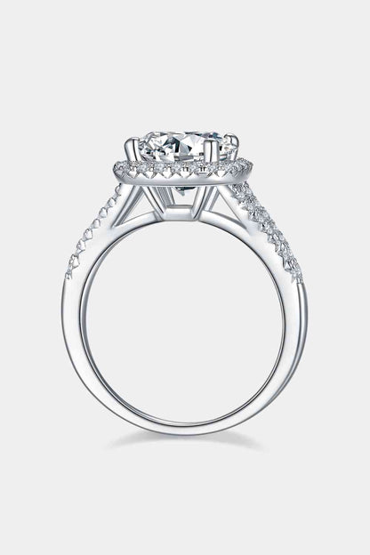 Bague halo moissanite 3 carats