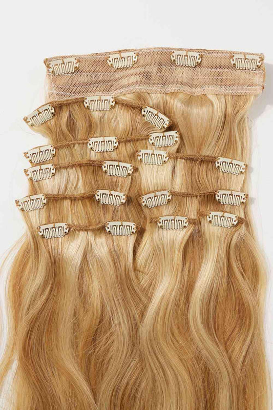 18" 100g #27/613 Extensiones de cabello con clip Cabello virgen humano