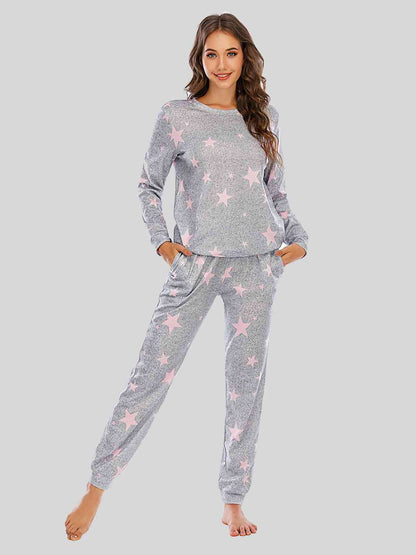 Conjunto lounge de pantalón y top con estrellas