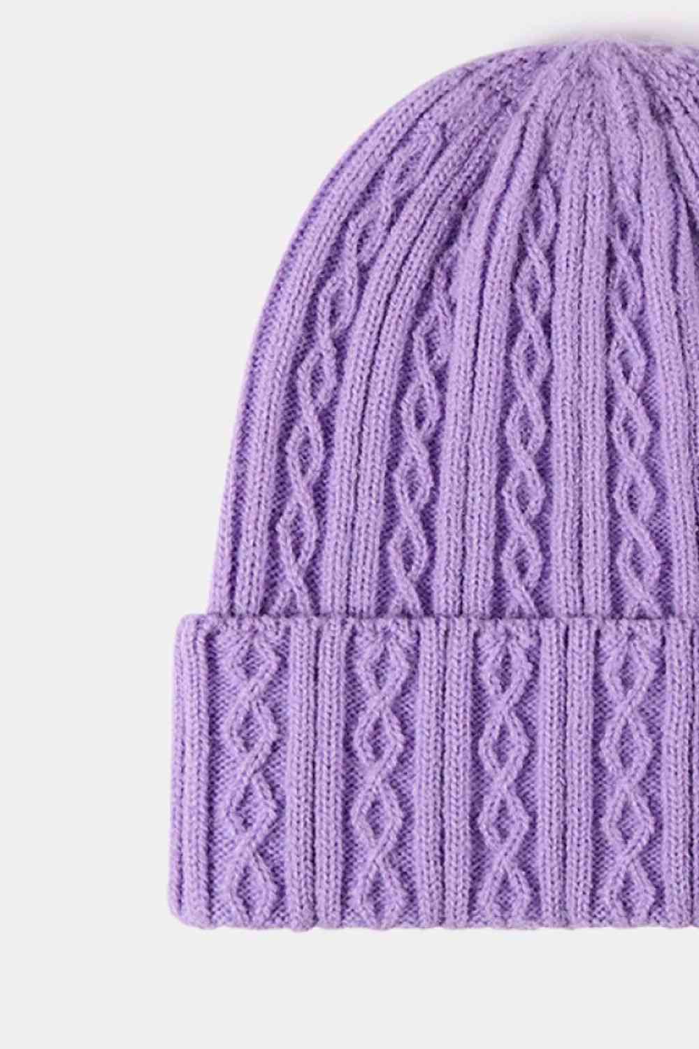 Gorro con puños de punto mixto