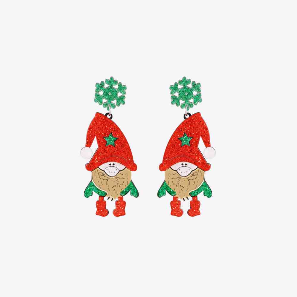 Pendientes de aleación de diamantes de imitación de Papá Noel