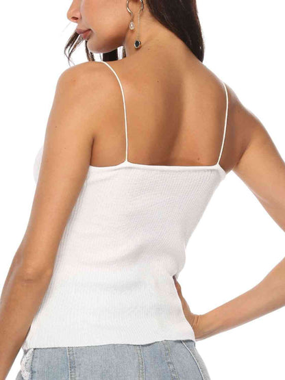 Camisole en tricot à col en cœur