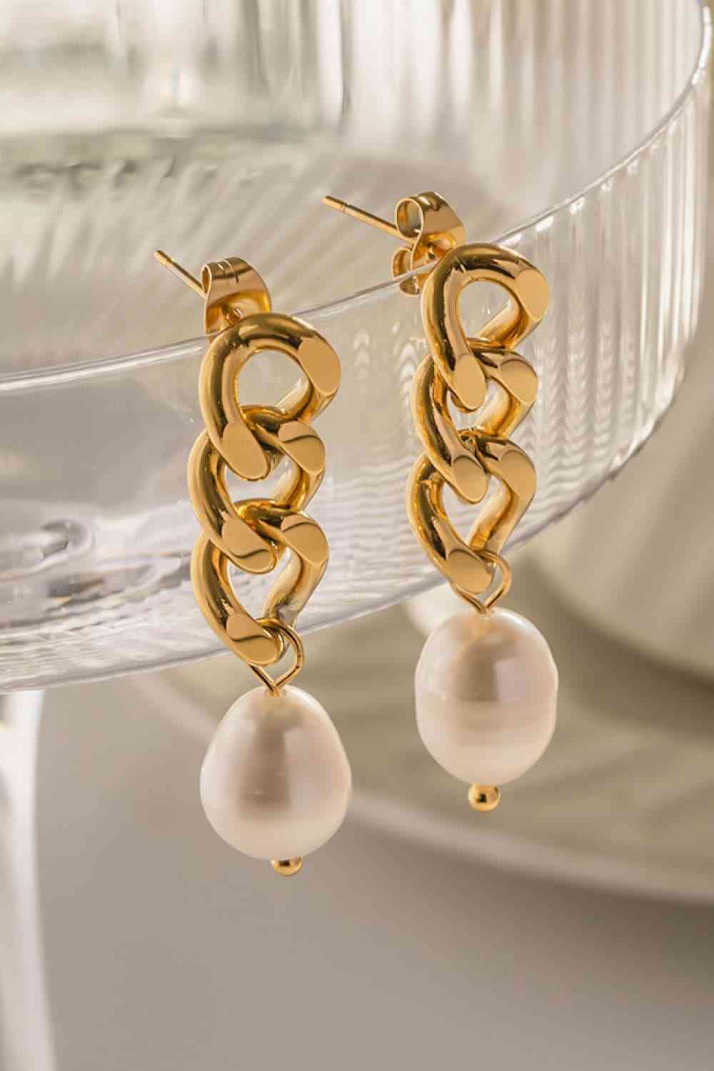 Boucles d'oreilles perles en acier inoxydable