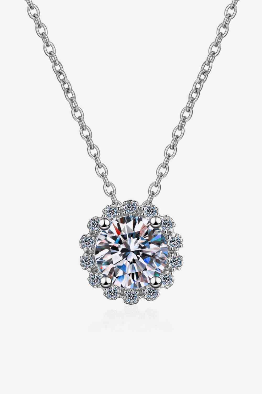 Collier en argent sterling 925 moissanite 3 carats