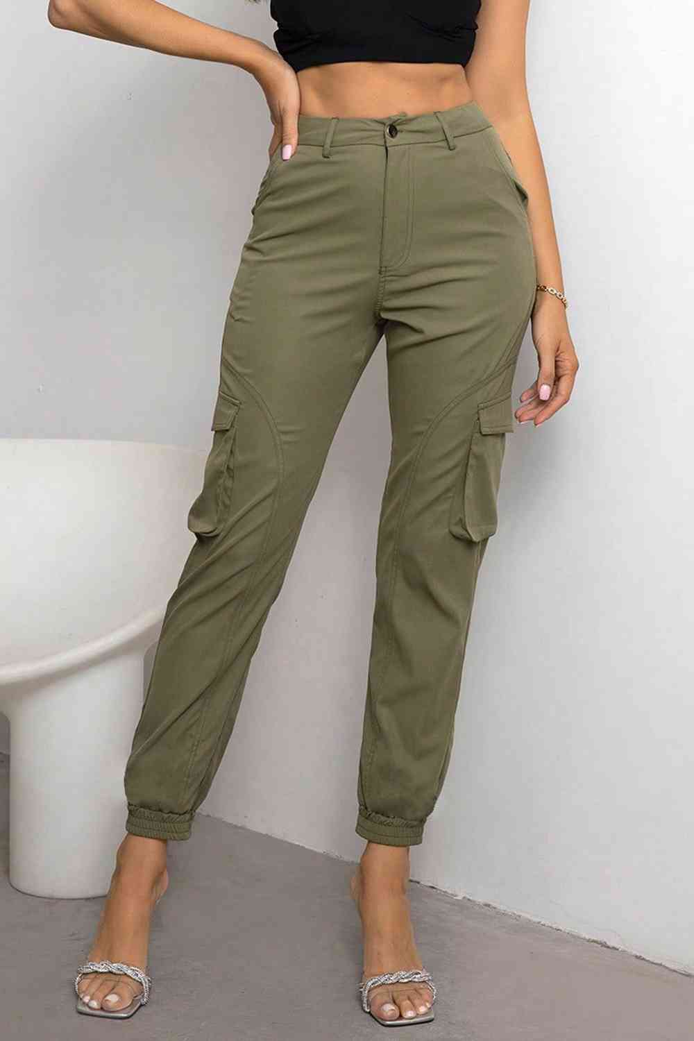 Pantalon cargo taille haute