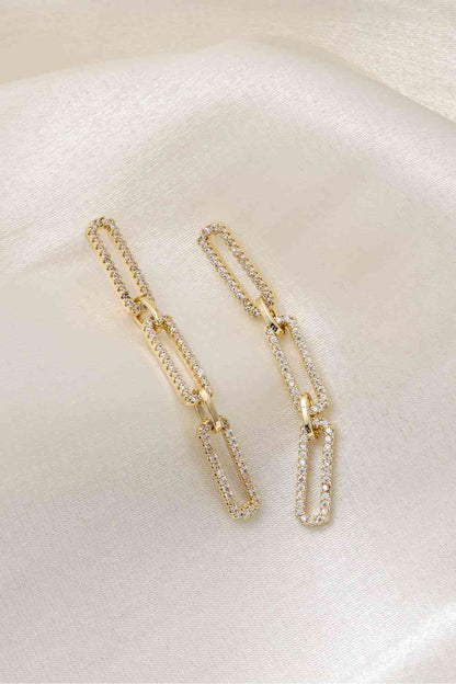 Rhinestone Chunky Chain Drop Earrings