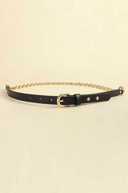 Ceinture à chaîne en cuir PU