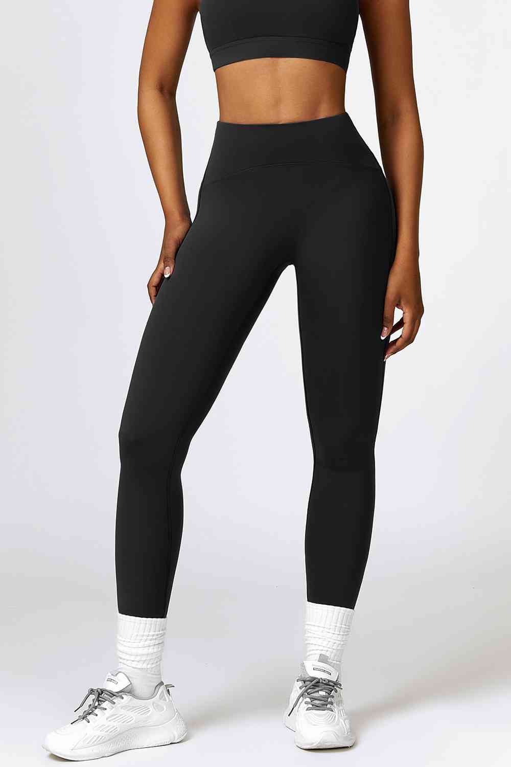 Leggings activos transpirables con cintura ancha