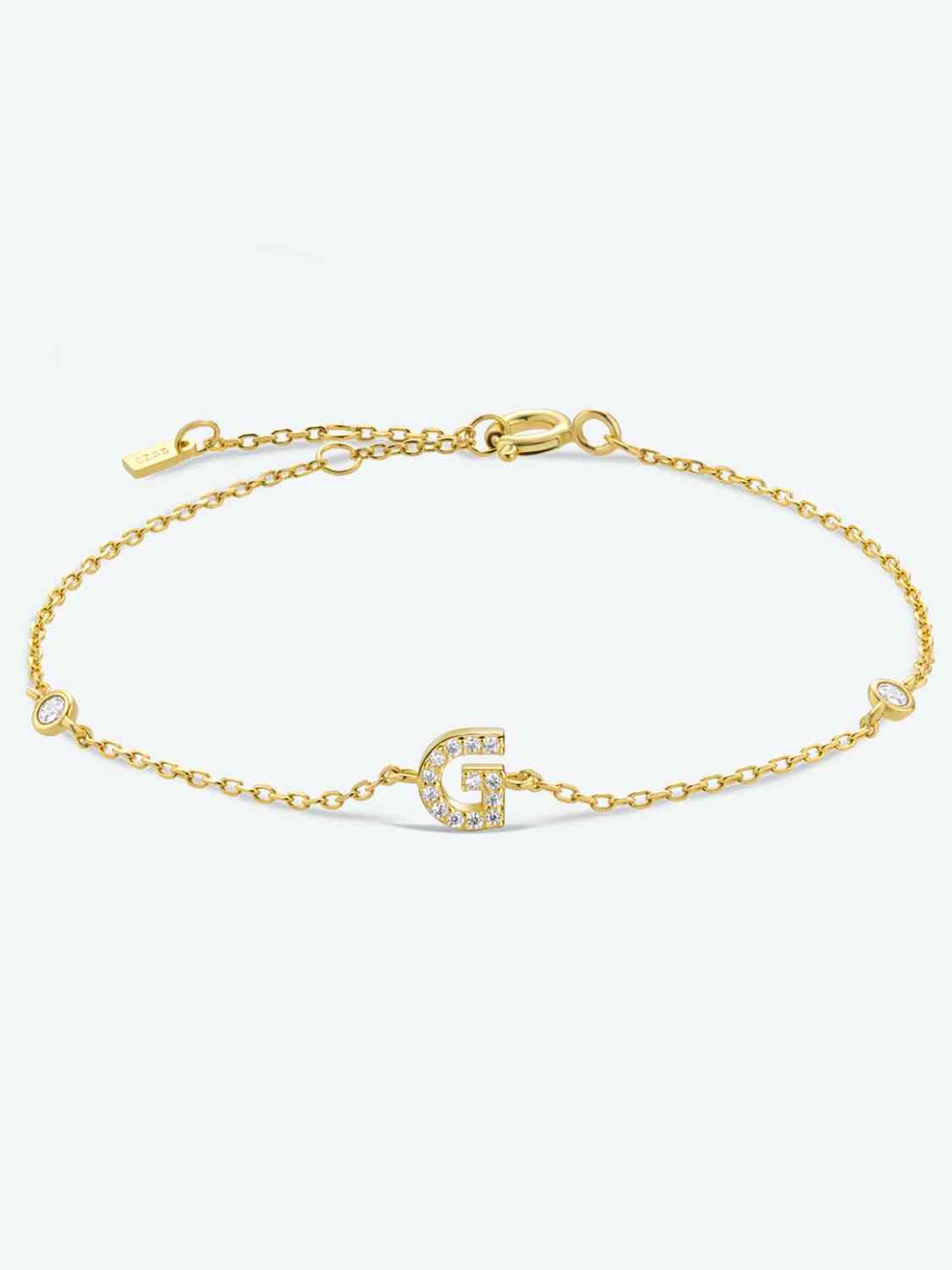 Pulsera de plata de ley 925 con circonitas G To K