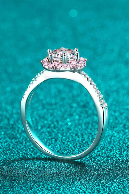 Bague croisée en forme de fleur moissanite 1 carat