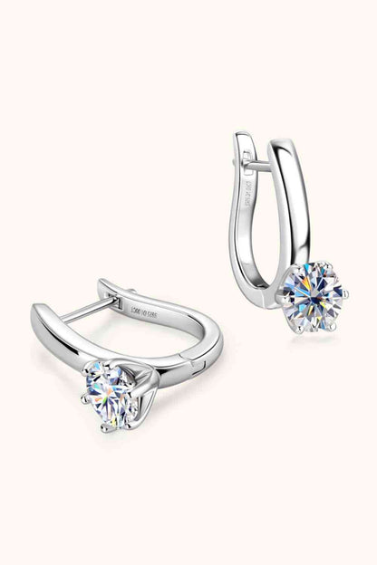 Boucles d'oreilles en argent sterling 925 moissanite 2 carats