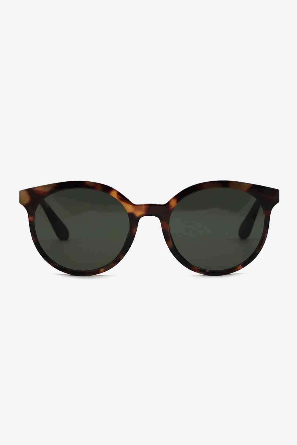 Lunettes de soleil rondes en polycarbonate écaille de tortue