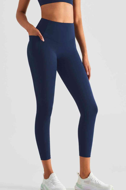 Leggings deportivos de cintura ancha con bolsillos