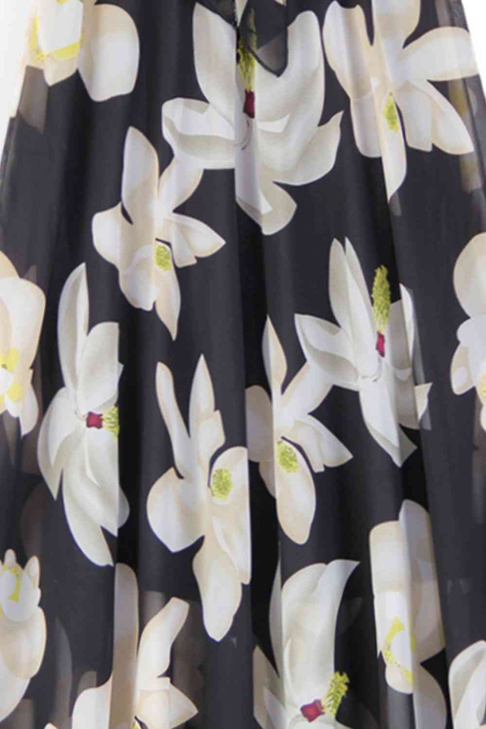 Falda con cintura anudada y estampado floral de tamaño completo
