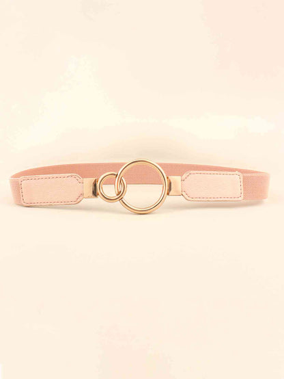 Double Ring Buckle Elastic PU Belt