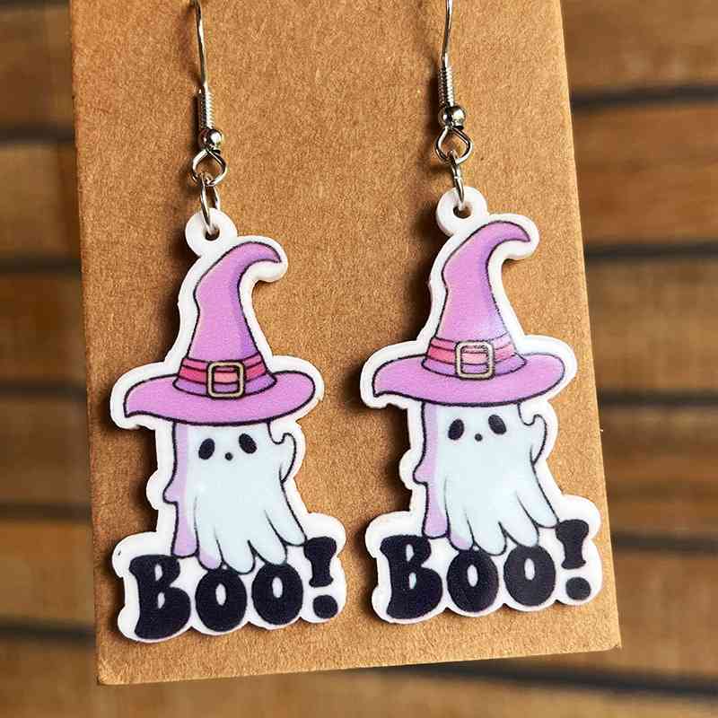 Boucles d'oreilles pendantes en acrylique sur le thème d'Halloween