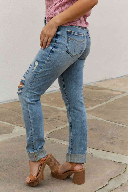 Jean boyfriend taille mi-haute Judy Blue Macy pleine taille