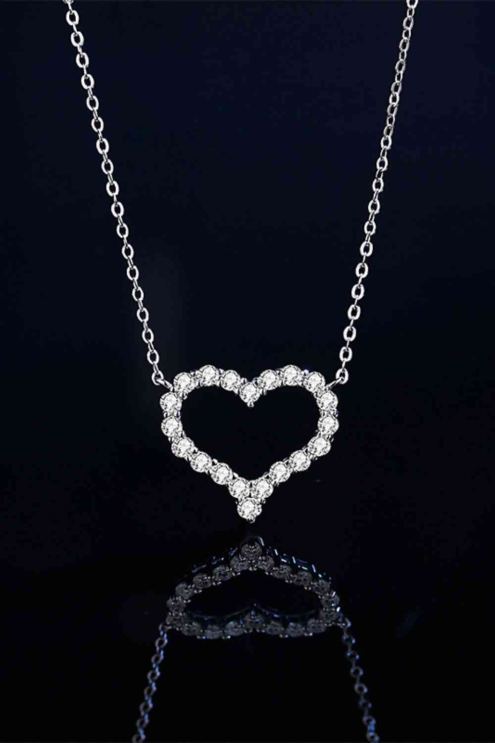 1 Carat Moissanite Heart Pendant Chain-Link Necklace