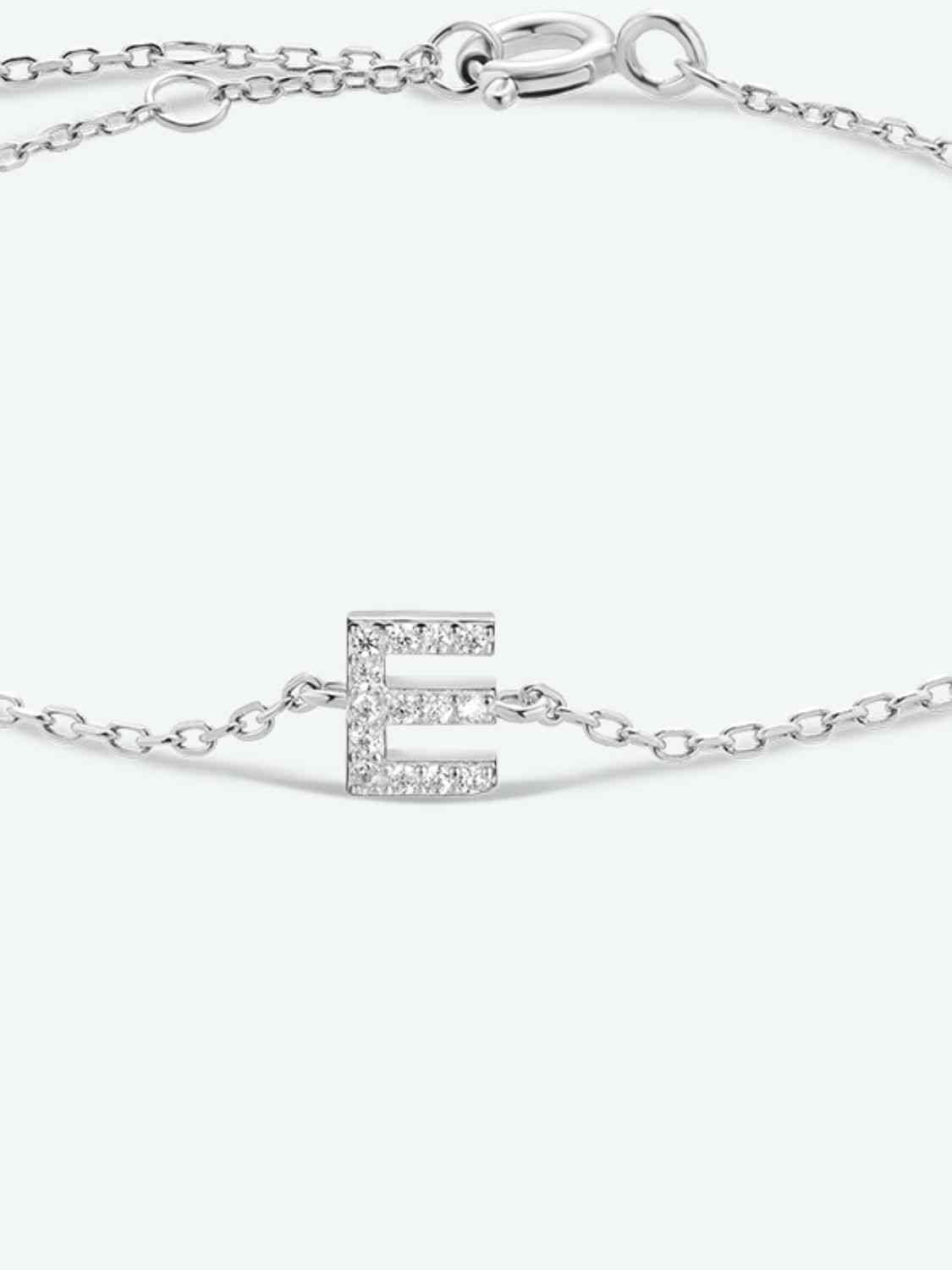 Bracelet en argent sterling 925 avec zircon A à F