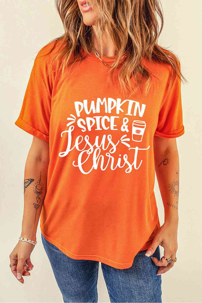 T-shirt à manches courtes et col rond PUMPKIN SPICE JESUS ​​CHRIST