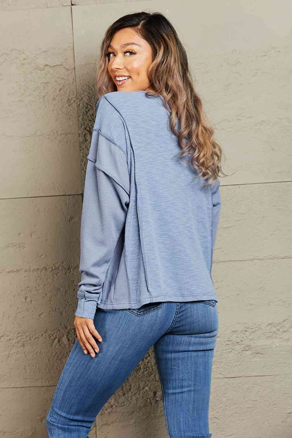 HEYSON Entiéndeme Top Henley extragrande de tamaño completo