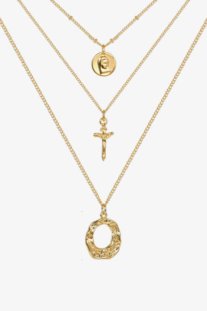 3-Piece 18K Gold-Plated Pendant Necklace