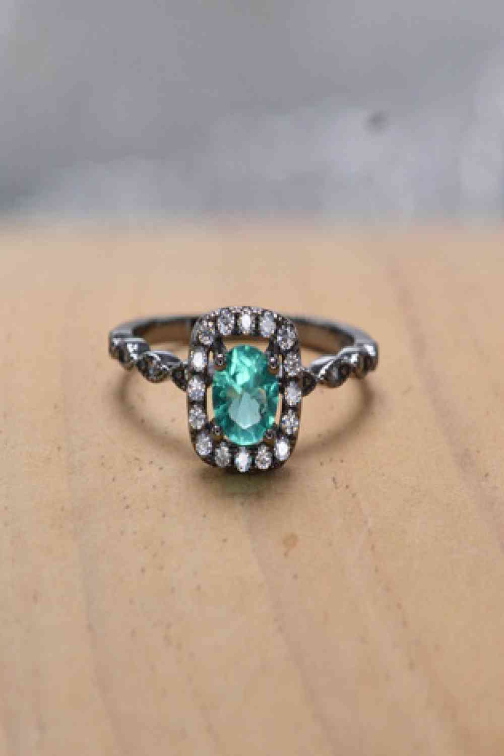 Ensemble de 2 bagues en zircon bleu Paraiba