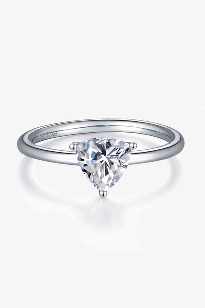 Bague solitaire en argent sterling 925 moissanite 1 carat