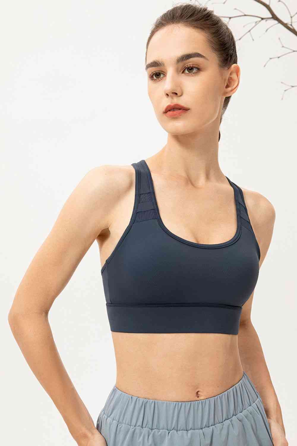 Soutien-gorge de sport long à encolure dégagée