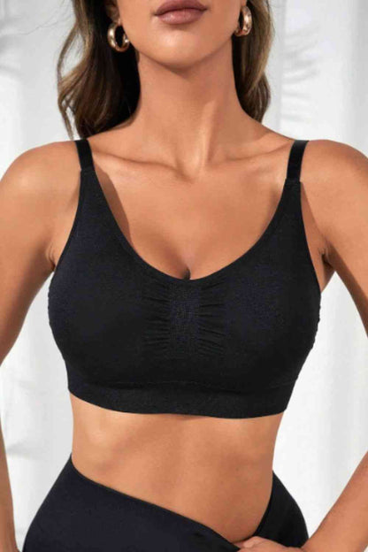 Soutien-gorge actif court à encolure dégagée