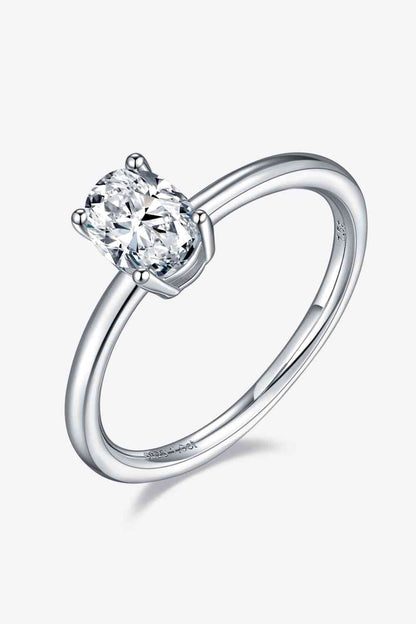 Bague solitaire en argent sterling 925 moissanite 1 carat