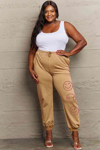 Simply Love - Pantalon de survêtement à motif Emoji pleine taille