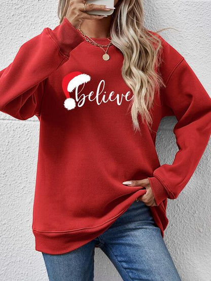 Sudadera de manga larga con gráfico BELIEVE