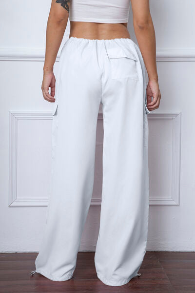 Drawstring Waist Pants with Pockets