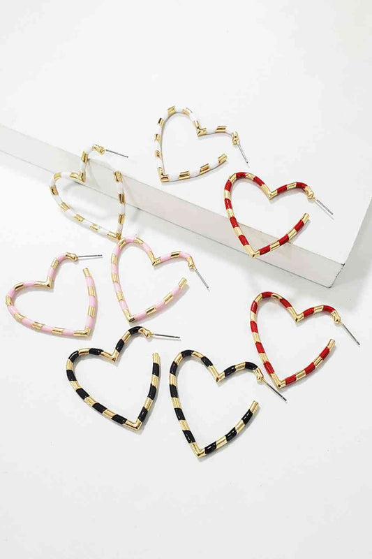 Boucles d'oreilles pendantes en forme de coeur