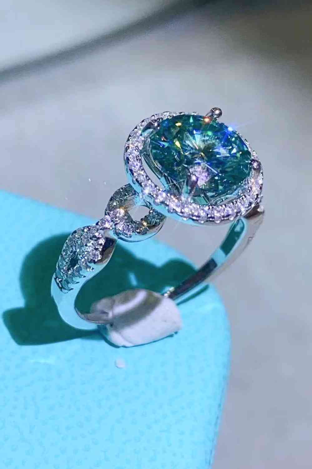 Bague vert émeraude moissanite 2 carats