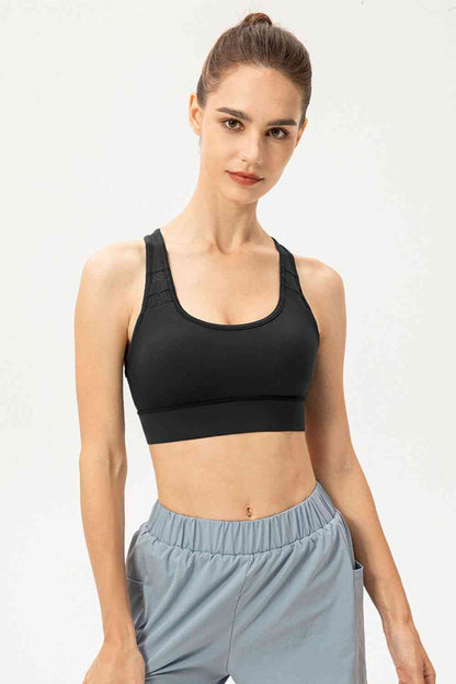 Soutien-gorge de sport long à encolure dégagée