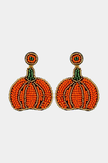 Beads Detail Pumpkin Shape Dangle Earring