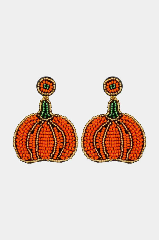 Beads Detail Pumpkin Shape Dangle Earring