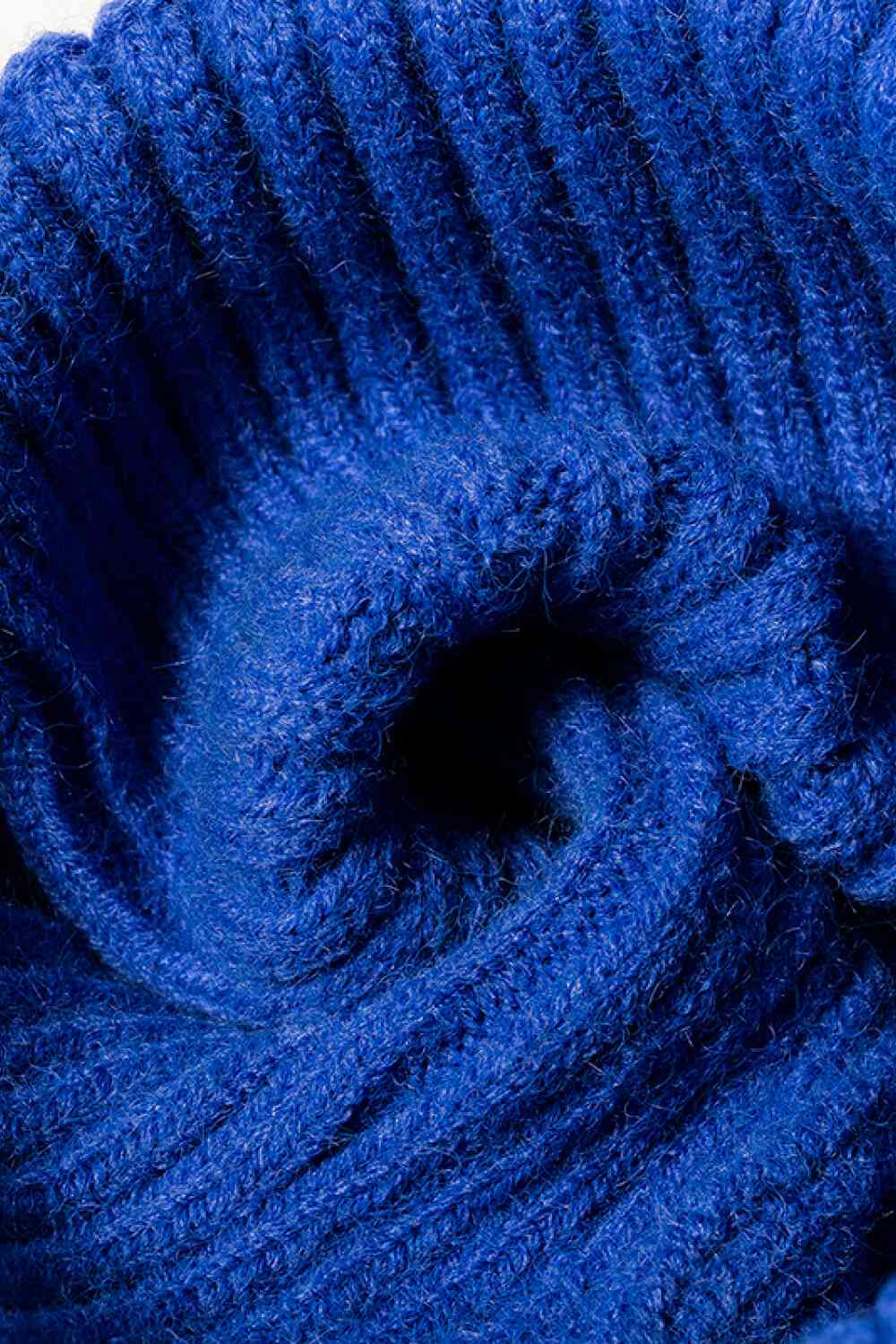 Bonnet à revers en tricot côtelé