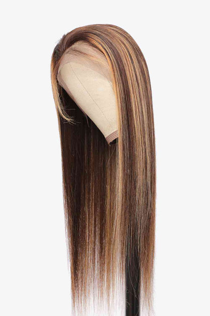 18" 160g Highlight Ombre #P4/27 13x4 Pelucas delanteras de encaje Cabello humano virgen 150% Densidad