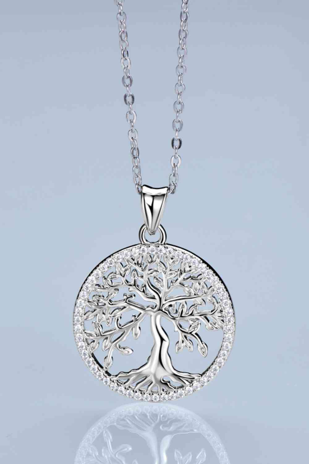 Collier avec pendentif arbre moissanite en argent sterling 925 adoré