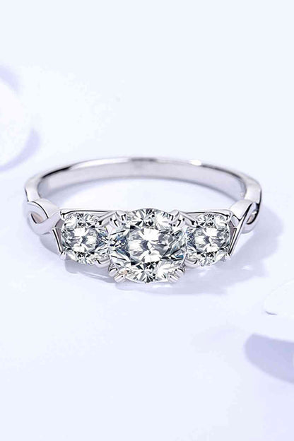 Bague en argent sterling 925 moissanite 1 carat