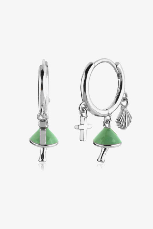 Boucles d'oreilles pendantes multi-breloques en argent sterling 925