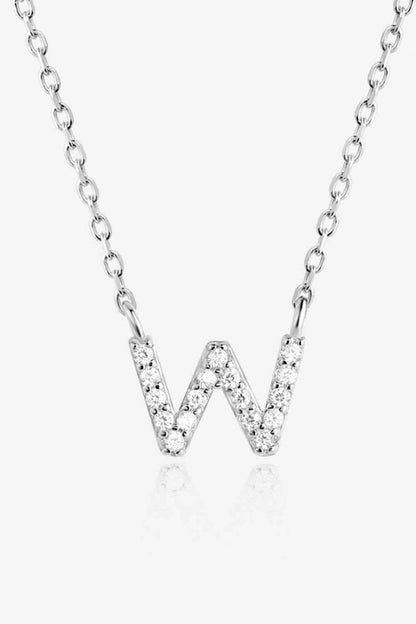 Collier en argent sterling 925 avec zircon V à Z