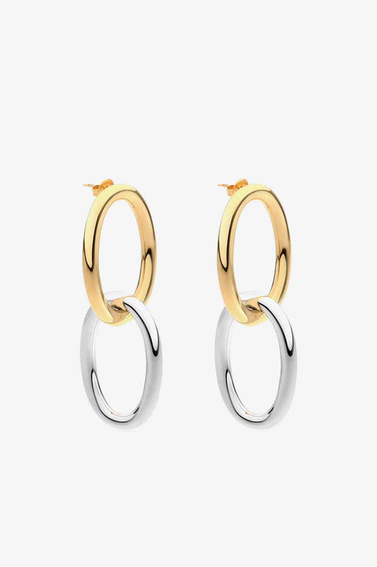 Two-Tone Double Hoop Earrings