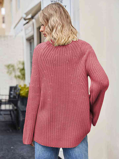 Pull en tricot gaufré à manches raglan