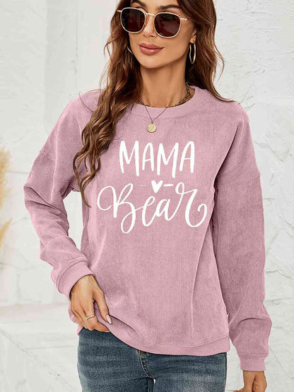 Sudadera con cuello redondo y gráfico MAMA