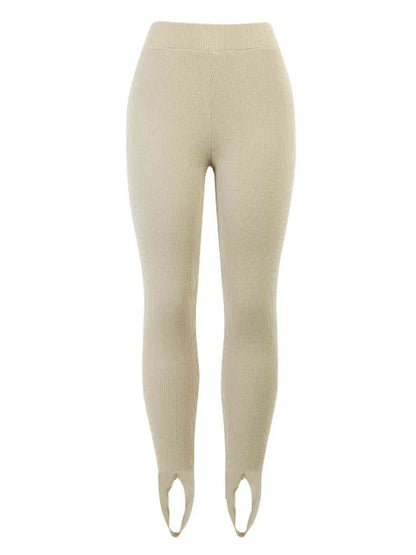 Legging côtelé taille moyenne