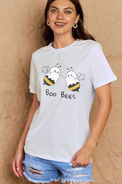 Simply Love T-shirt en coton graphique BOO BEES pleine taille